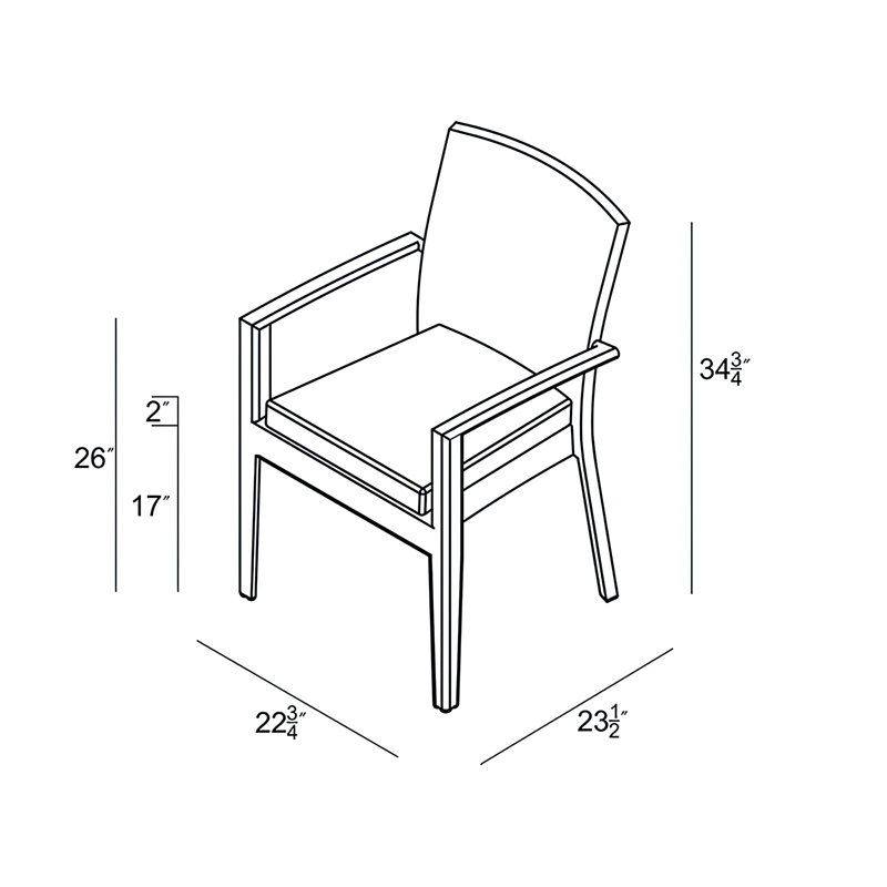 District Outdoor Dining Armchair, Canvas Heather Beige Sunbrella® Canvas
