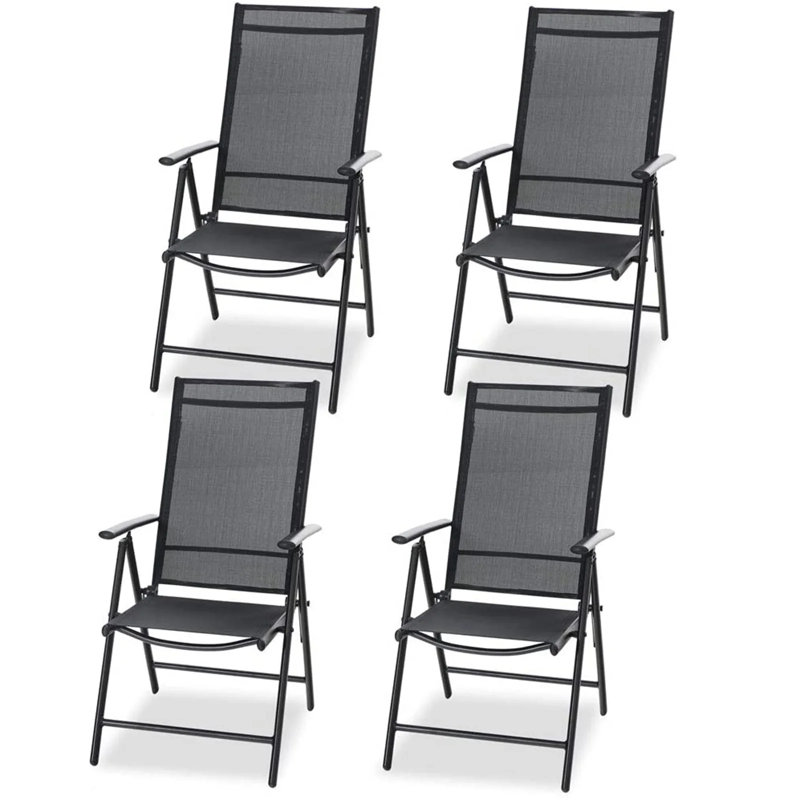 Patio Dining Armchair, 4, Black