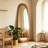 Irregular Bathroom Mirrors, 60" x 22" Solid Wood Oval Wall-Mounted Mirror, Boho Accent Decorative Full Length Asymmetrical Wall Mirror for Living Room, Bedroom, Entryway or Vanity-1970918011-1971156841