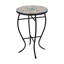 Élégante table d'appoint décorative avec magnifique mosaïque et cadre en fer, 14 po x 21,25 po, jaune rouge, cadre de décoration en métal à assembler, 14 po x 14 po x 21,25 po, + carreaux de céramique rouge, requis