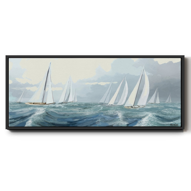 Sail Ho- Framed Canvas, 20" H x 50" W