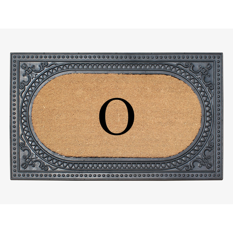 Personalized Natural Coir Outdoor Doormat with Rubber Border