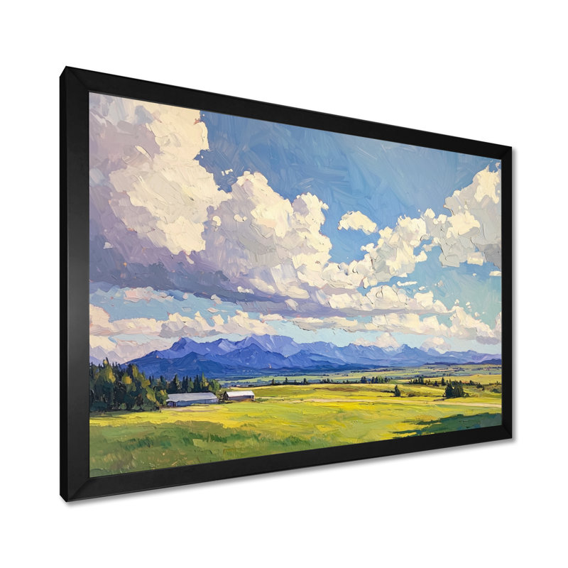«Big Sky Horizon Meadows II», art mural Montana, Reproduction encadrée d'une seule photo sans pass, Noir, H 12 po x l 20 po