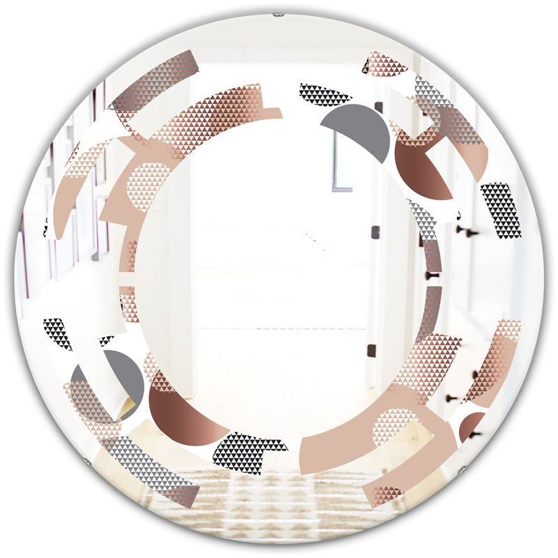 Miroir mural abstrait sans cadre abstrait, 23,6 po x 23,6 po