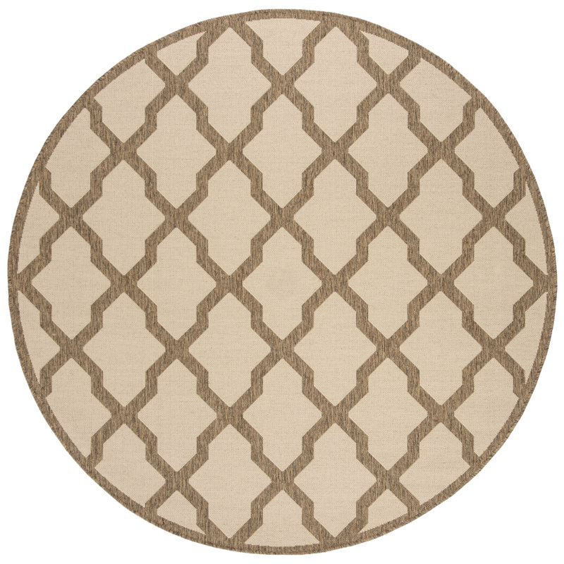 Powersville Performance Geometric Indoor/Outdoor Area Rug, Round 6'7"