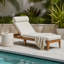 Ensemble de 2 fauteuils inclinables réglables d'extérieur en bois d'acacia avec coussins de tête pour l'intérieur et l'extérieur de la piscine, beige-129935979-129935982