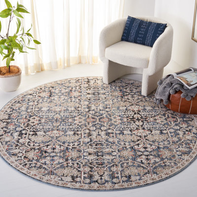 Tapis oriental bleu / ivoire
