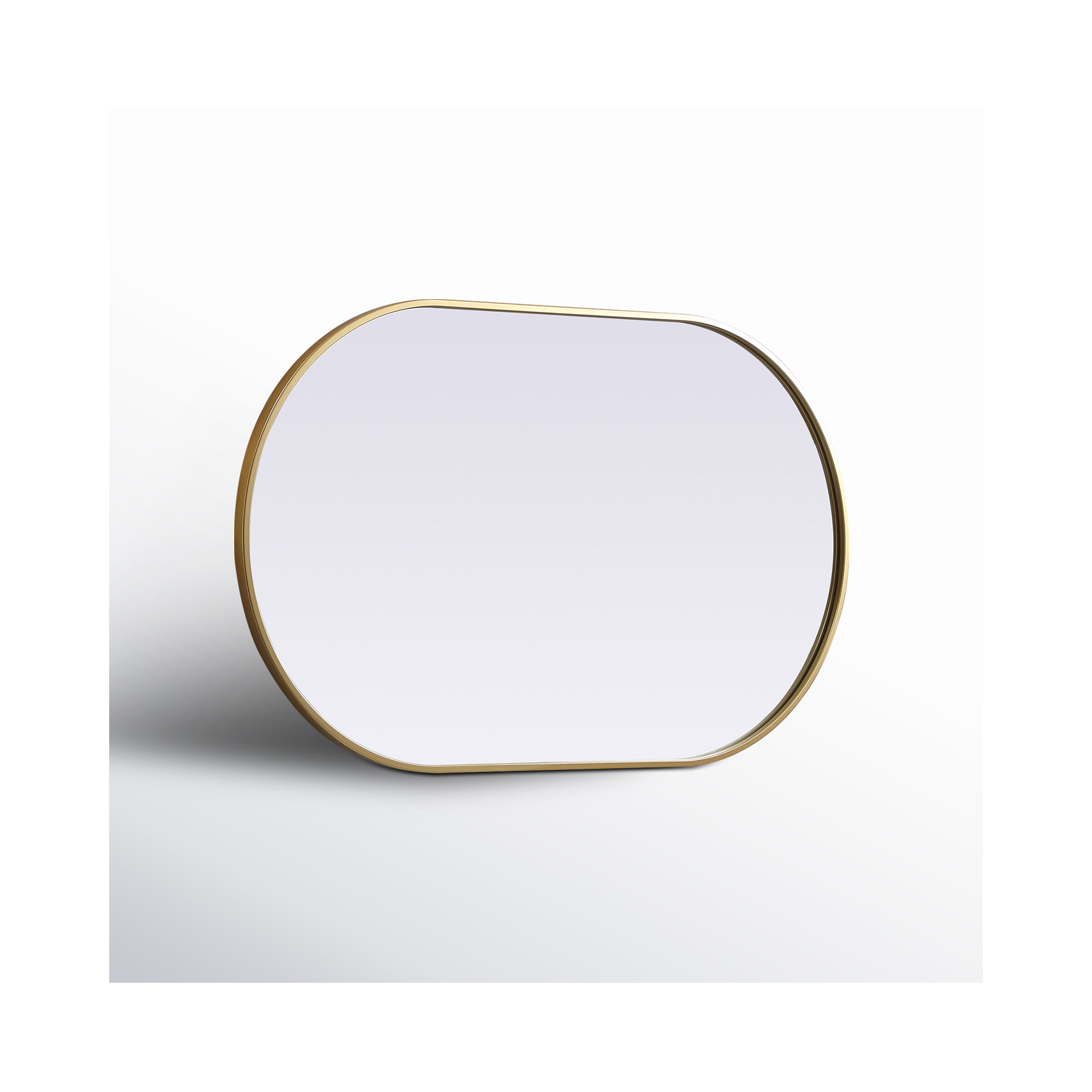 Sabine Metal Pill Wall Mirror, 40" x 24", Brass