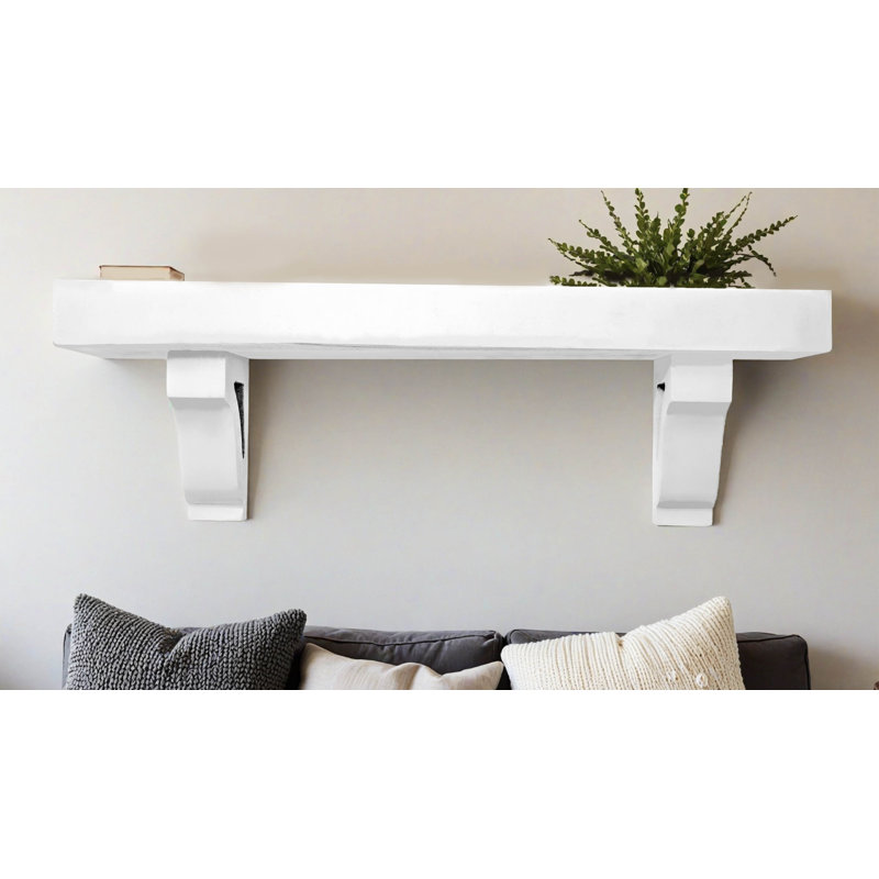 Rayne Shelves/W Corbels, White, 7" H x 31" W x 4.5" D