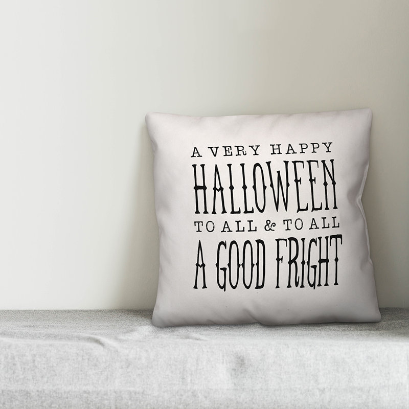  Housse de coussin a très joyeux Halloween, 16 po x 16 po, Blanc, Housse de coussin seulement - sans coussin
