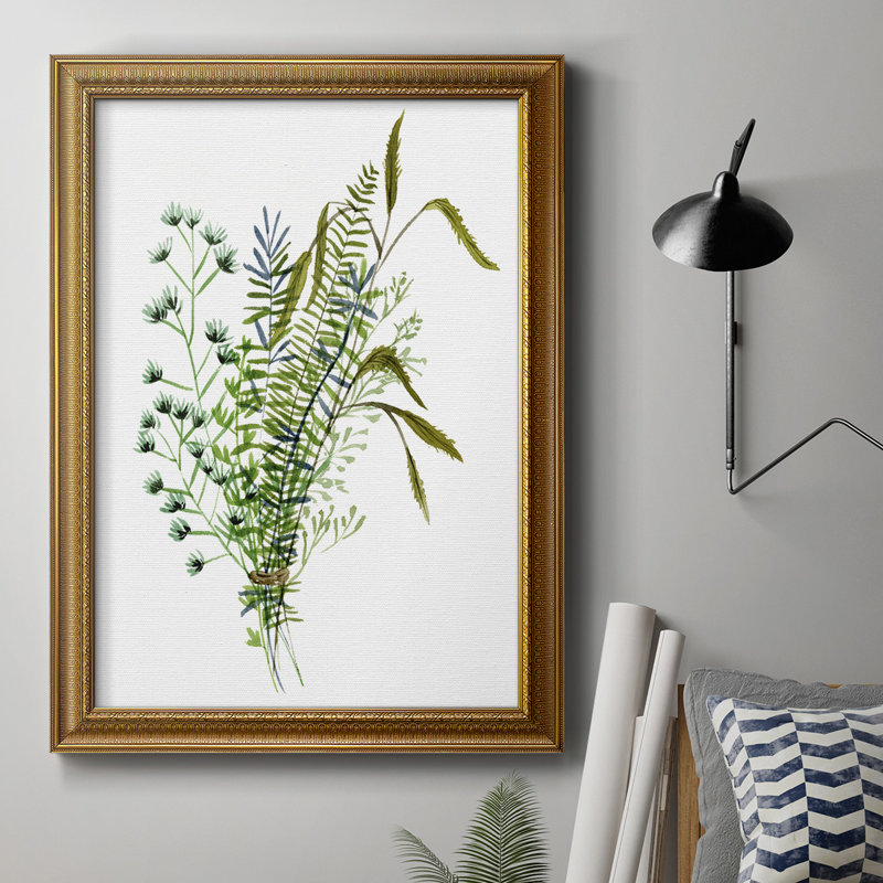 Toile encadrée verte Green Bouquet II - prête à être accrochée, H 20 po x l 16 po