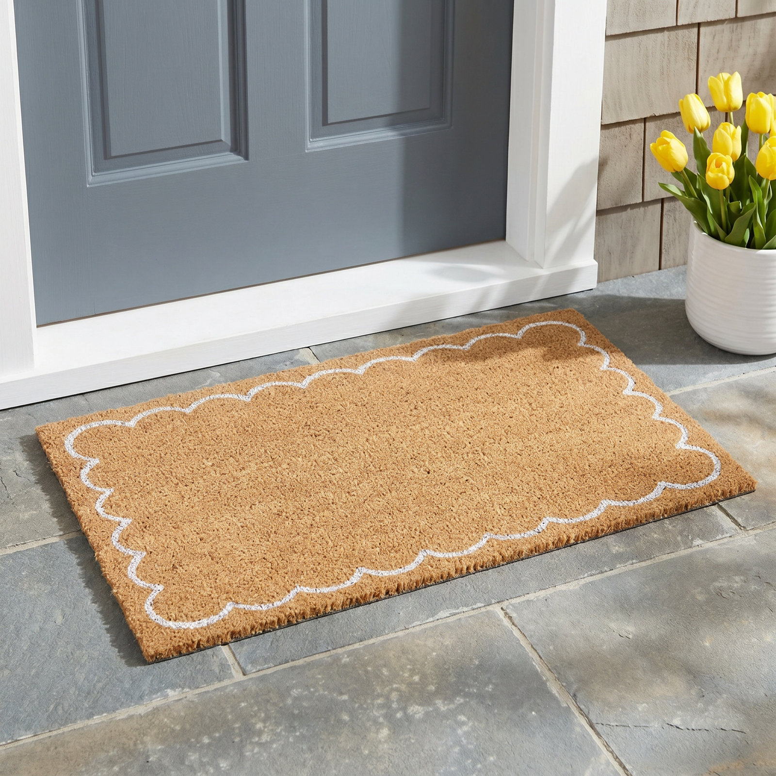 Scallop Border Tan Classic Doormat