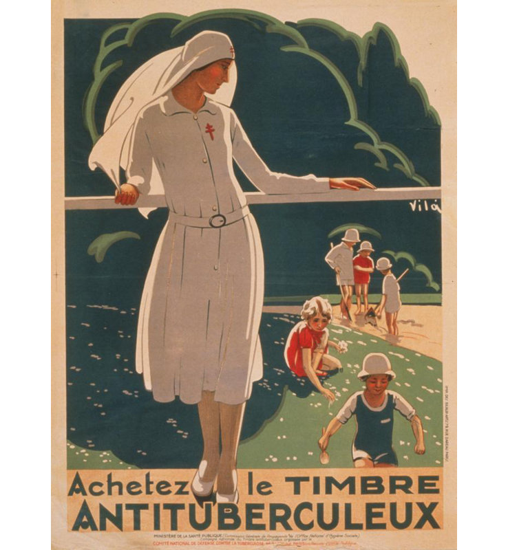 «Buy the Anti-Tuberculosis Stamp» par Vilá - Art mural sur toile tendue avec châssis, H 24 po x l 17 po