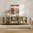 Aadam 3 In 1 Multifunctional Sideboard Buffet Cabinets With 6 Glass Doors, Modern Sideboard Credenza With Adjustable Shelf And Metal Base, Coffee Bar Cabinet Storage Cabinet For Living Room, Kitchen-74825118