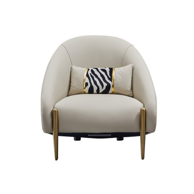Breccia Faux Leather Barrel Chair