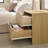 Modern Nightstand With 2 Drawers, Fluted Sofa Side End Table, Wood Bedside Table Night Stand For Living Room, Bedroom, Natural Oak