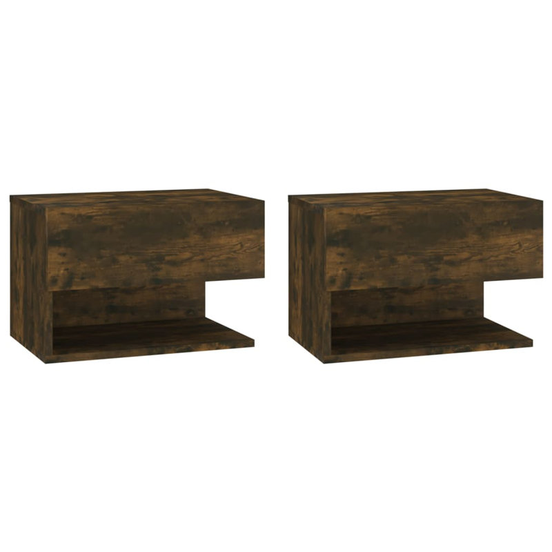 Mackinsey 46cm W Manufactured Wood Bedside Table, Dark Brown