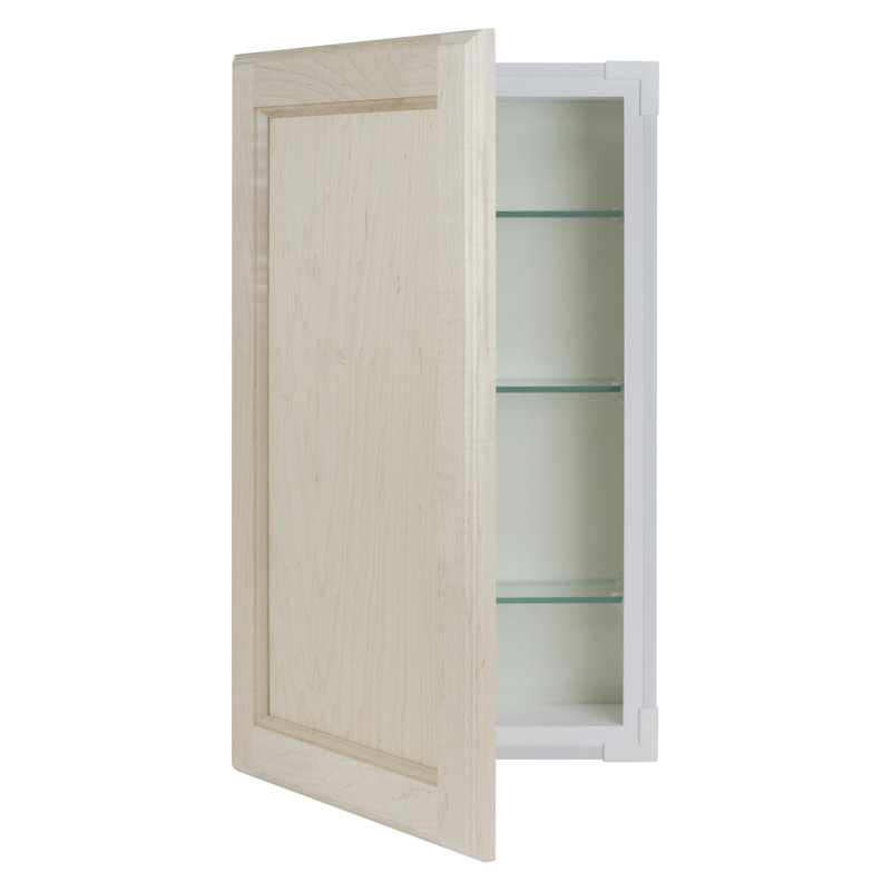 Armoire à pharmacie encastrée sans cadre 1 porte avec tablettes réglables Donovan, H 28 po x l 14 po x P 3,5 po