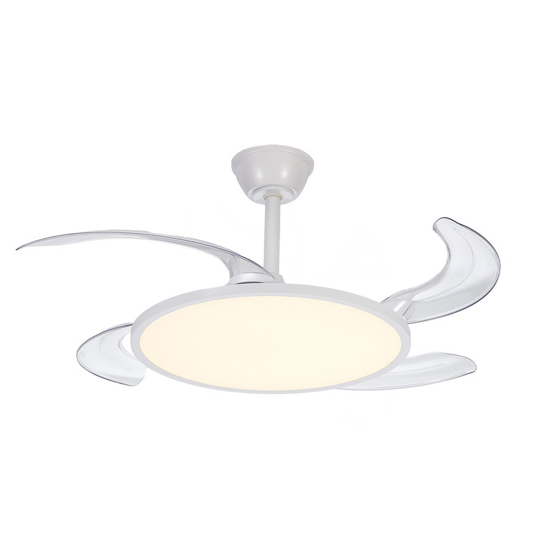 Ventilateur de plafond rétractable avec lumières, 42 pouces, télécommande, réversible à courant continu, 3CCT, à faible bruit, idéal pour les espaces intérieurs