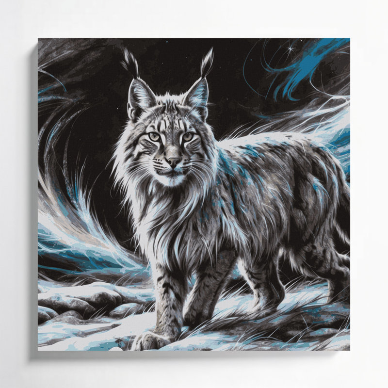 «Big Cats Nordic Lynx», art mural sur toile brune, H 32 po x l 32 po
