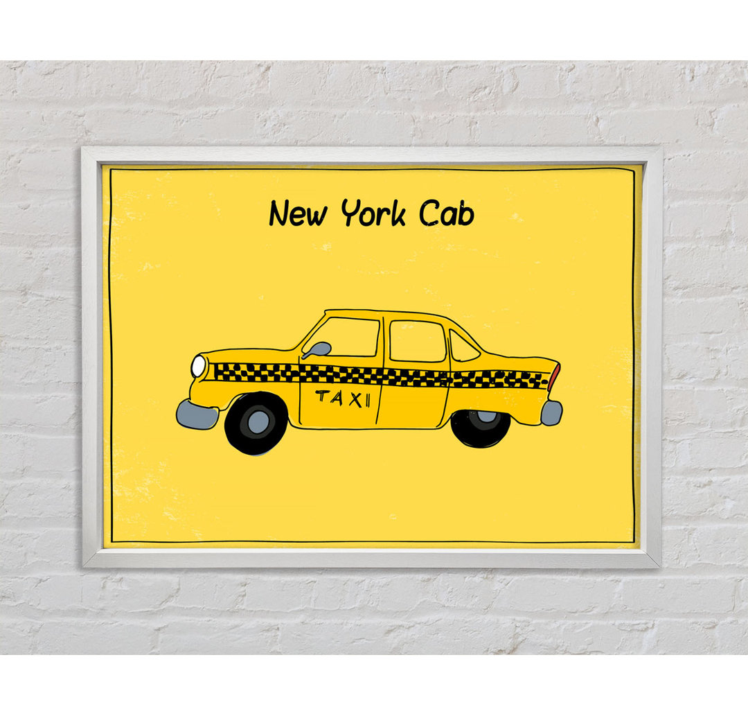 NYC Retro Cab - Einzelner Bilderrahmen Kunstdrucke auf Leinwand