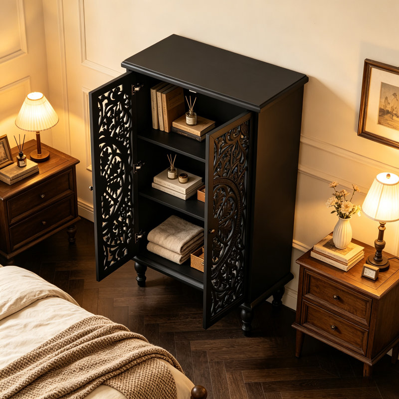 Armoire de rangement Farmhouse, Noir