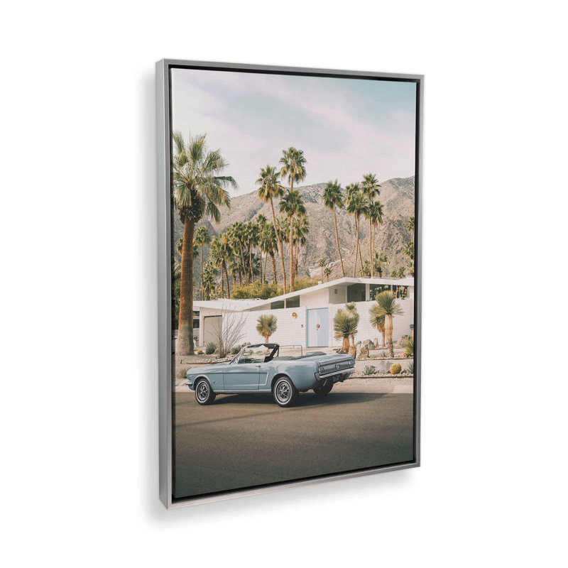 Sunlit Getaway, reproduction d'art sur toile, 24 po x 36 po, Cadre flottant en chrome poli