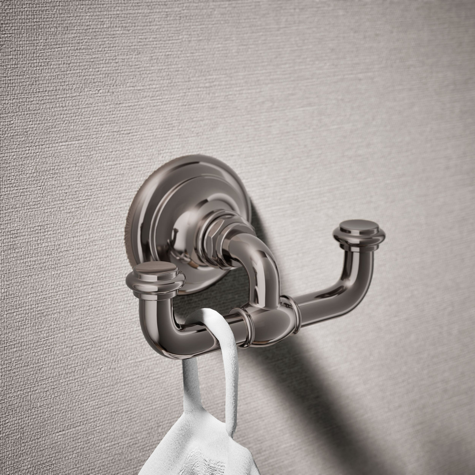 Artifacts Double Wall Mounted Robe Hook, Vibrant Titanium