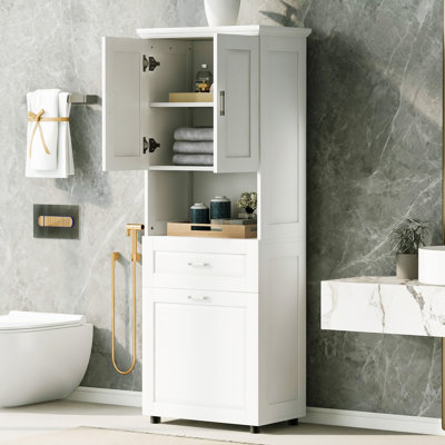 Tall Bathroom Cabinet With Laundry Basket