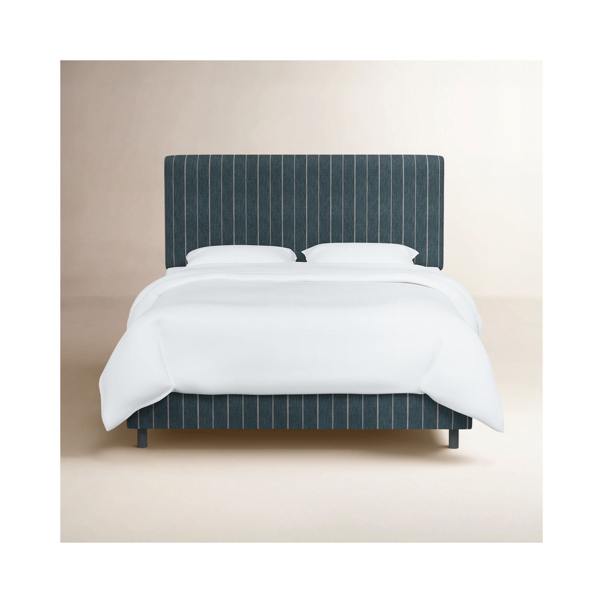 Eisley Upholstered Bed, Fritz Indigo Stripe, Queen