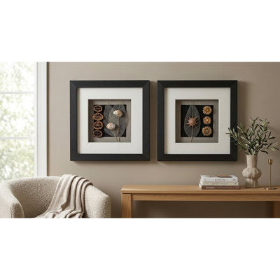 2 Piece Land & Sea Shadow Box Wall Décor Set