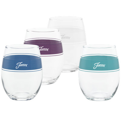 Fiesta® Frame 4pc Stemless Wine Glass Set, 15 oz.