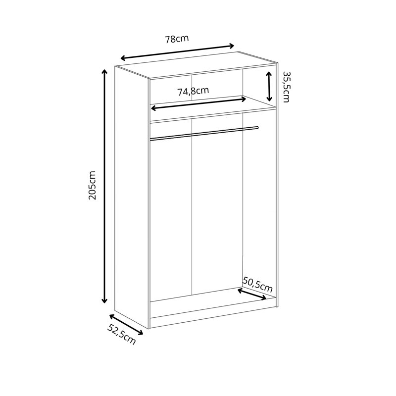 Nisean 6 Door Solid + Manufactured Wood Wardrobe, Oak Craft Gold/White