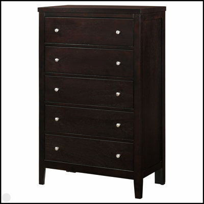 Commode brune à 5 tiroirs Payton avec rangement spacieux et design moderne et élégant