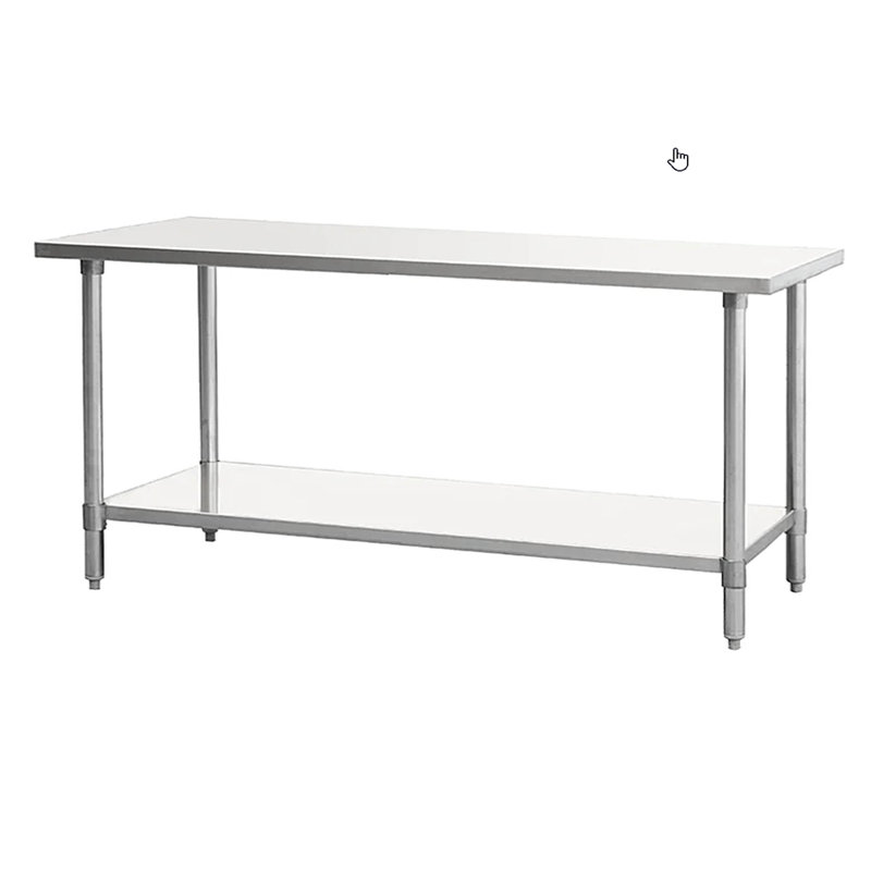 Table de travail en acier inoxydable, H 34 po x l 60 po x P 30 po