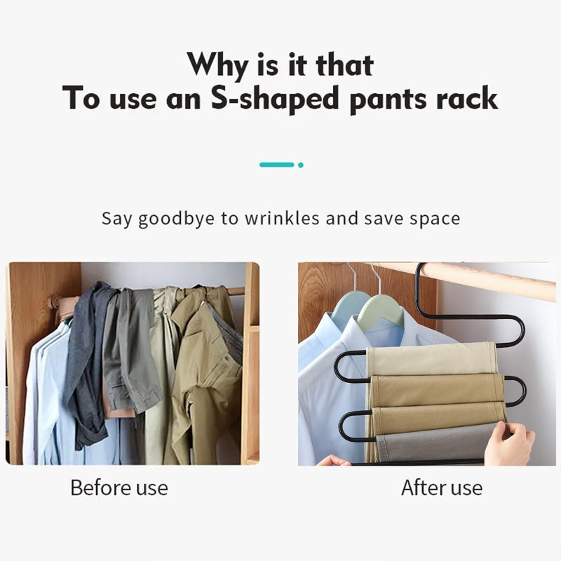 Multi-Layer Trouser Rack With Non-Slip Trouser Hanging
