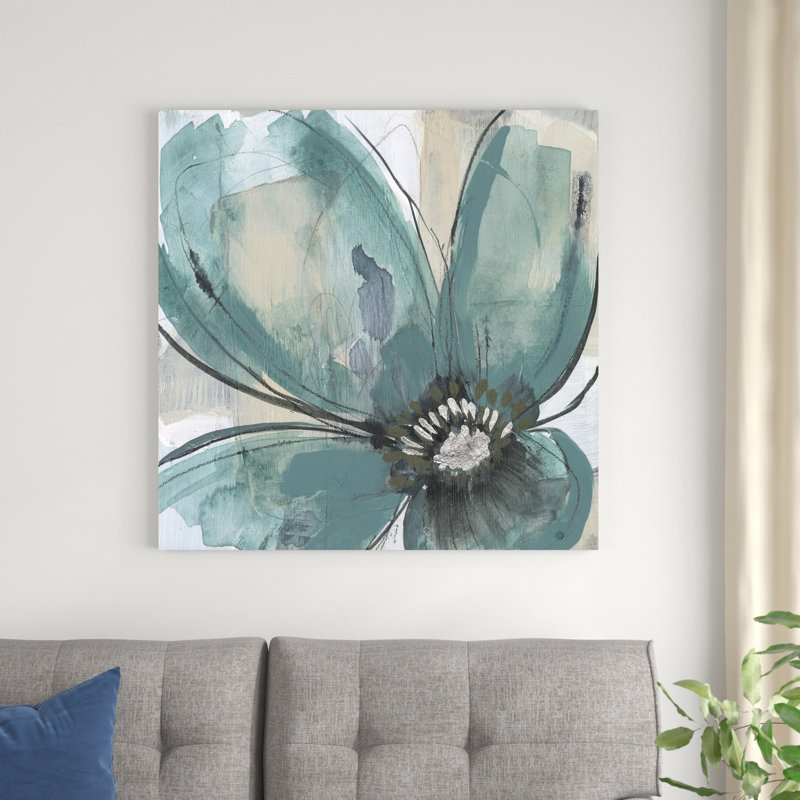 Pétales bleu sarcelle II, H 36 po x l 36 po x P 1,25 po