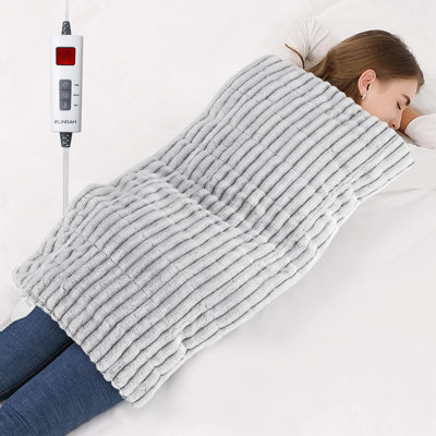 XXXL Weighted Electric Heating Pad - 33"X17" - 5.8 Lb - 6 Heat Settings - Back Pain Relief - Shoulders And Cramps Relief - LCD Display Controller - Washable