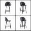 2X Faux Leather Bar Stools, Modern Counter Height Barstools With Back, Footrest And Metal Legs, Dining Chairs For Kitchen Island,Black-205604267
