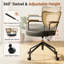Ensemble de 2 chaises de bureau pivotantes et réglables en hauteur, de style Mid-Century moderne avec roulettes et accoudoirs-132400971