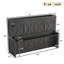 Lit escamotable double avec bureau, station de charge USB, gris foncé-123833715-123833718