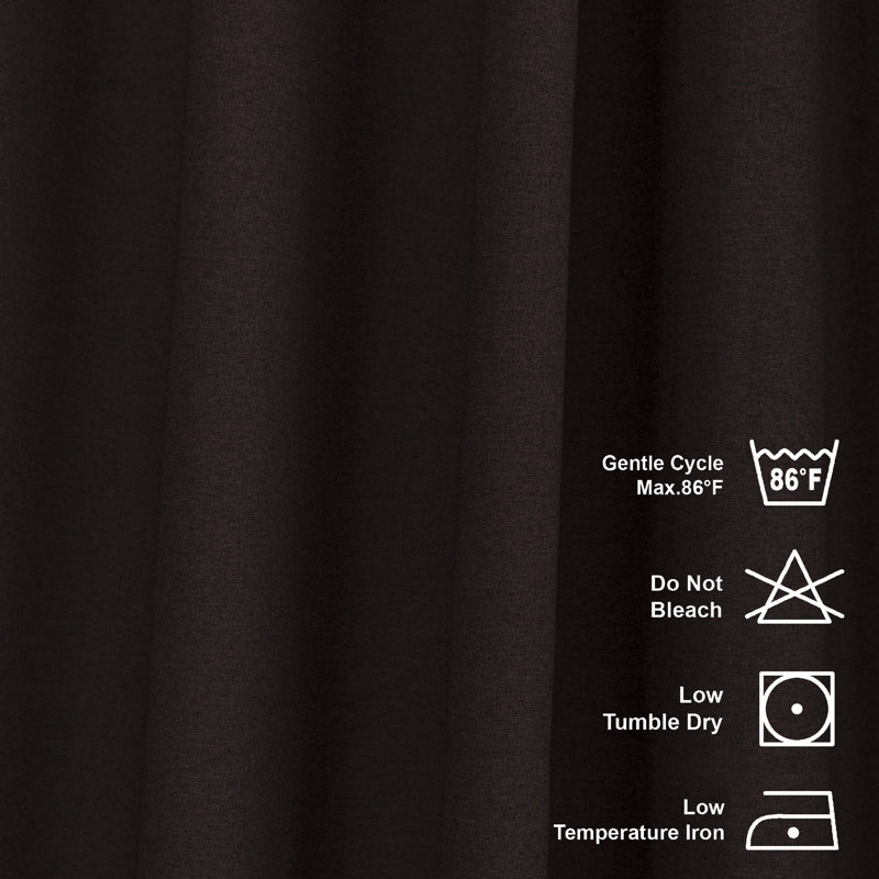 Room Darkening Single Curtain Panel, 130cm W x 295cm H, Black