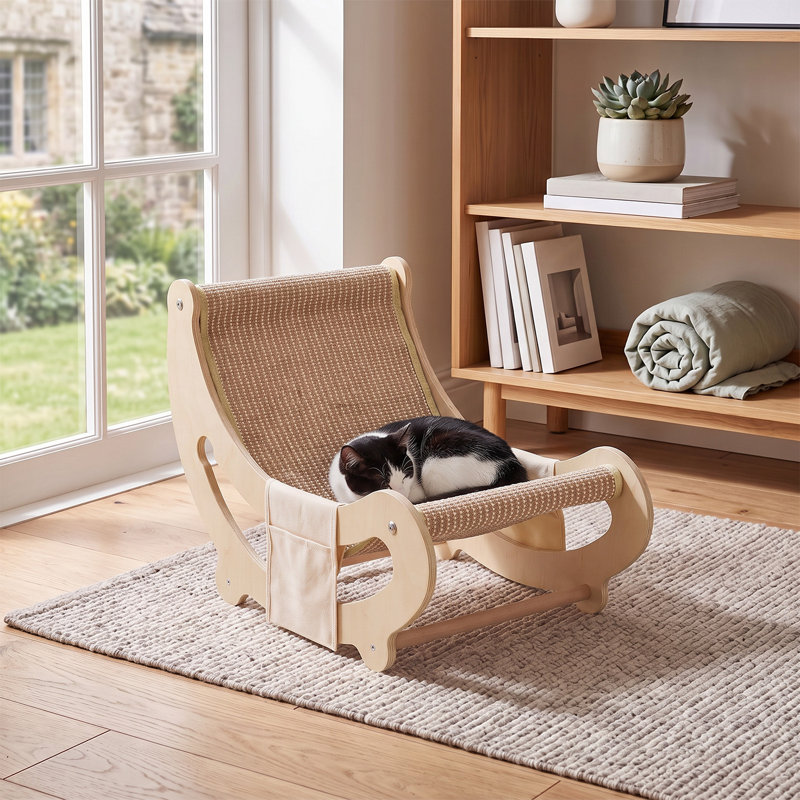 2-in-1 Cat Scratcher Lounge Chair Pet Bed