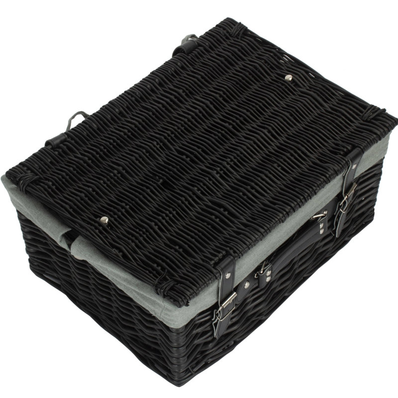 Bay Isle Home Decorative Basket, 2337, 19" x 40" x 31", Black/Grey