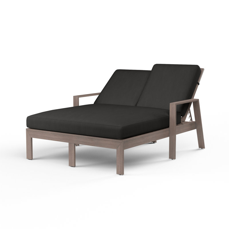 Laguna Double Reclining Chaise Lounge with Cushion, Spectrum Carbon Sunbrella®