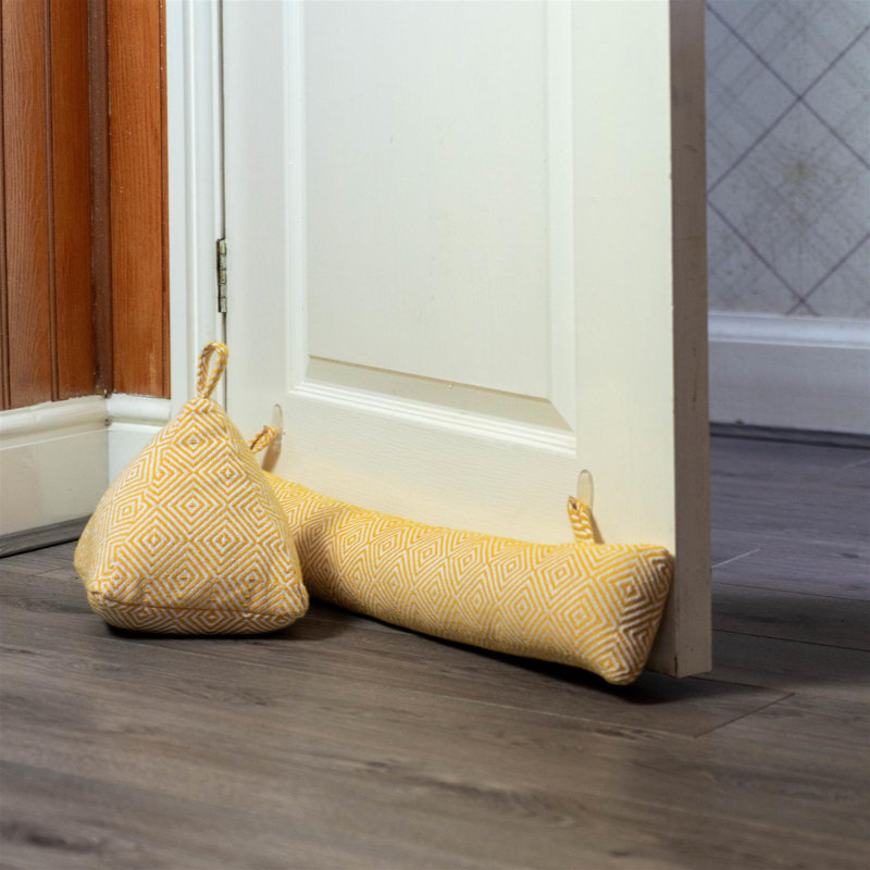 Nicola Spring - Chevron Draught Excluder - 80cm, Yellow