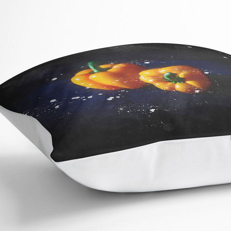 Bell Peppers Cushion with Filling, White, 55cm H x 55cm W x 20cm D