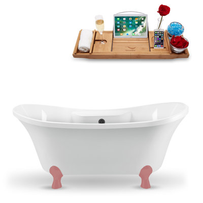60'' x 32'' Freestanding Soaking Acrylic Bathtub