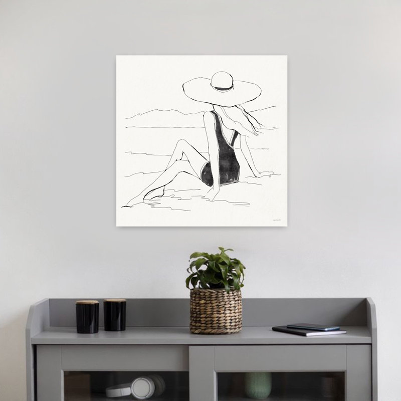 «Bathing Beauties II», art côtier neutre, H 18 po x l 18 po