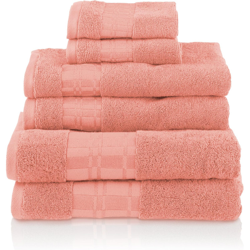  Blue Nile Mills Premium Cotton Quick Drying Bath Towels, Coral